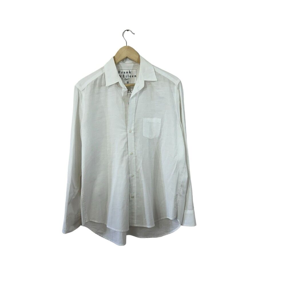 Frank & Eileen Medium Button Eileen Shirt White Cotton Long Sleeve Women’s